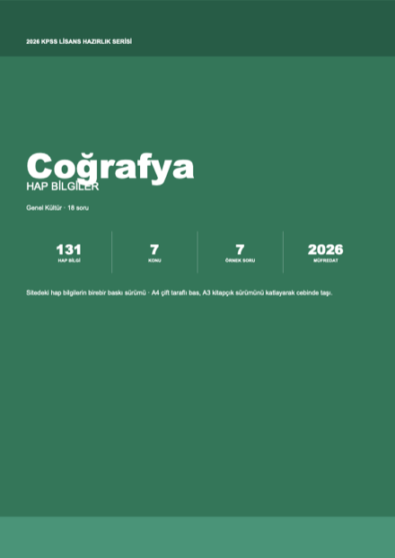 KPSS Coğrafya hap bilgiler PDF kitapçığı kapağı