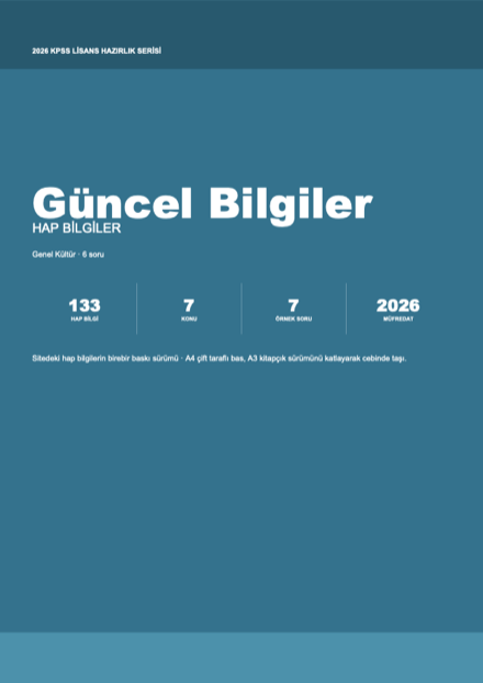 KPSS Güncel Bilgiler hap bilgiler PDF kitapçığı kapağı