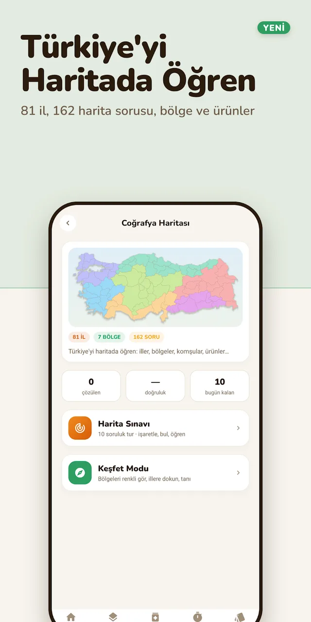 KPSS Digital mobil uygulaması ekran görüntüsü: İnteraktif Türkiye haritası